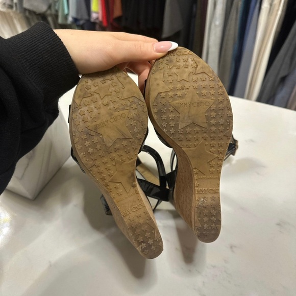 authentic jimmy choo cork wedges heels 37.5 - Picture 3 of 4